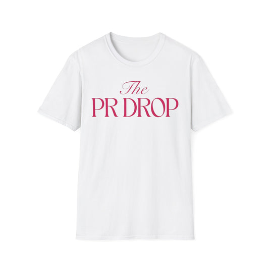 The PR Drop Tee — Feminine Pink Logo Graphic T-Shirt