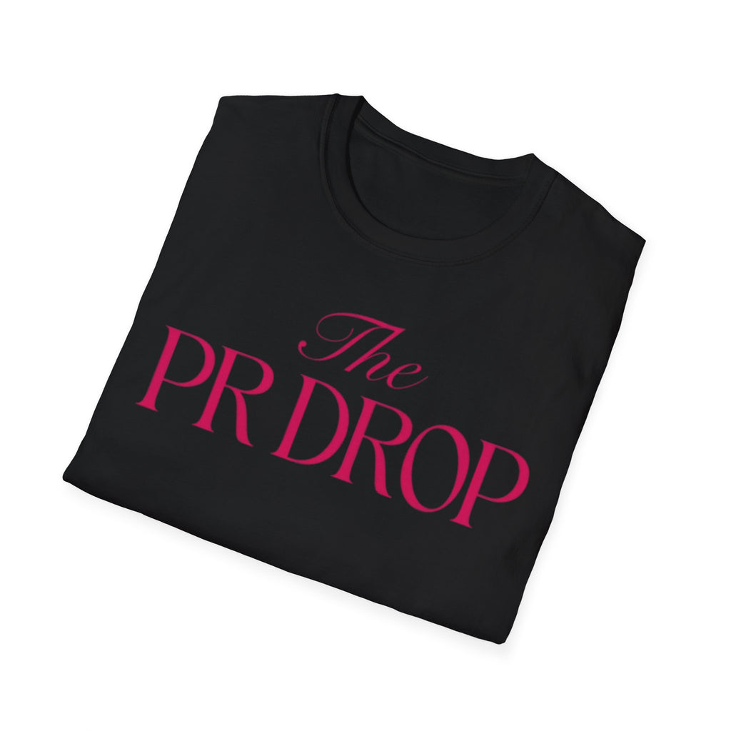 The PR Drop Tee — Feminine Pink Logo Graphic T-Shirt