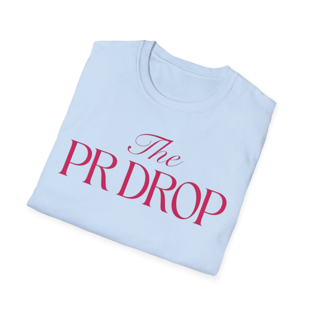 The PR Drop Tee — Feminine Pink Logo Graphic T-Shirt