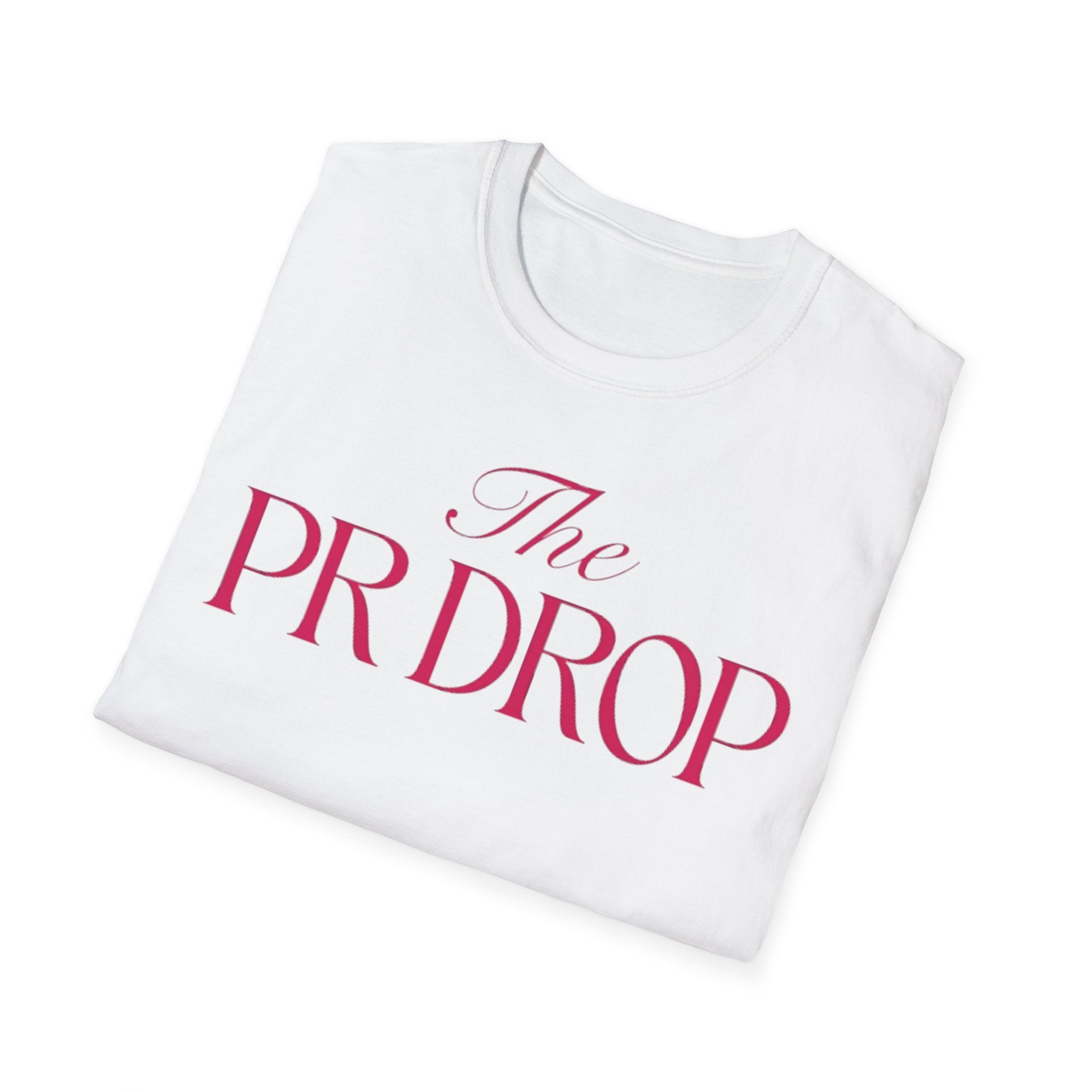 The PR Drop Tee — Feminine Pink Logo Graphic T-Shirt