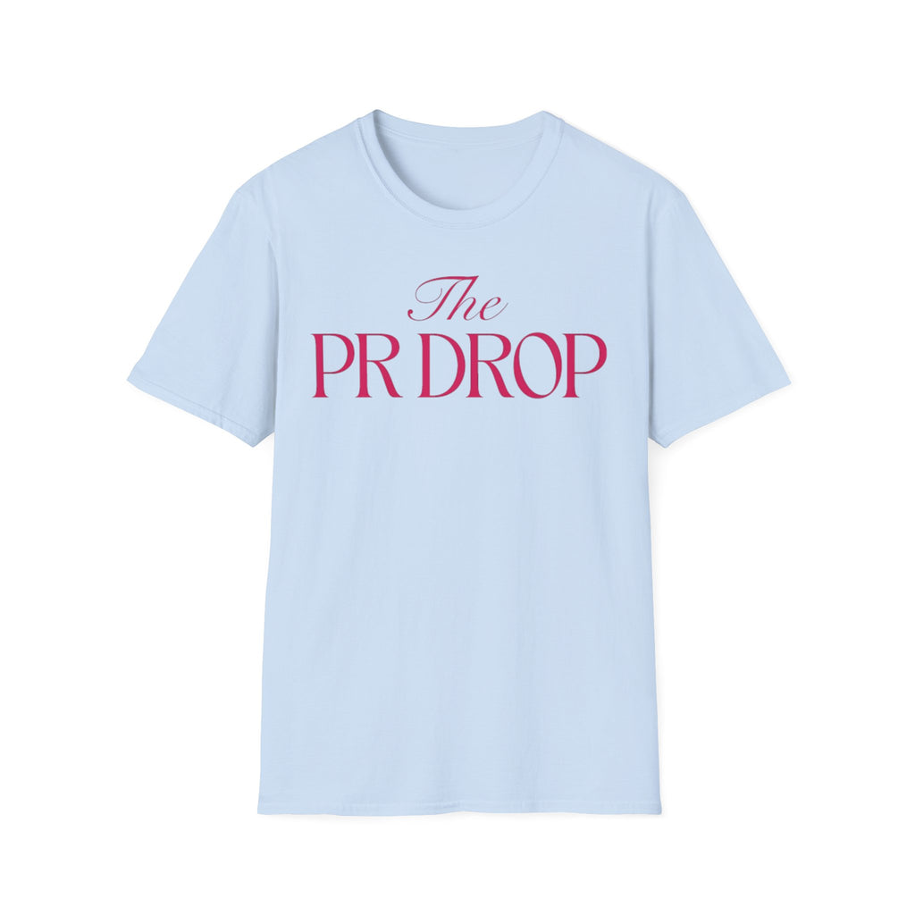 The PR Drop Tee — Feminine Pink Logo Graphic T-Shirt